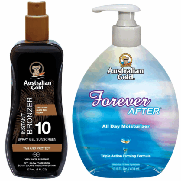 Australian Gold Żel W Sprayu Z Bronzerem SPF10 + Forever After 400ml