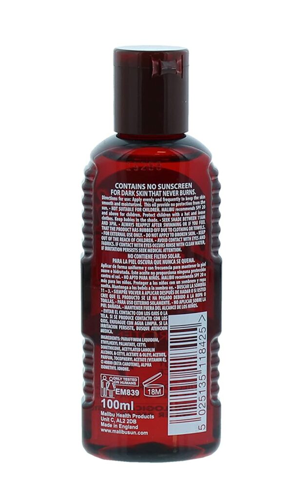 Malibu Fast Tanning Oil Olejek Do Szybkiego Opalania 100ml - obrazek 2