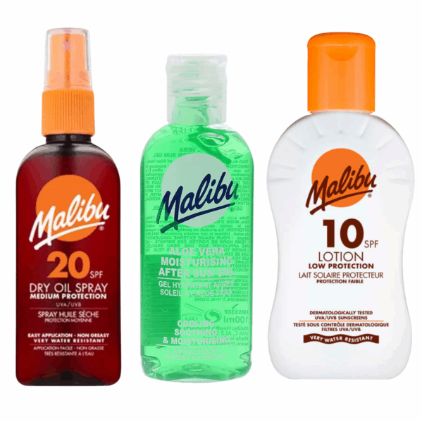 Malibu Travel Pack Balsamy SPF20 SPF10 + Żel Po Opalaniu