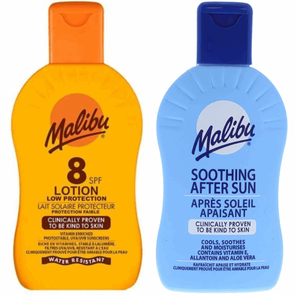 Malibu SPF8 Ochronny Balsam 200ml + Balsam Po Opalaniu 200ml