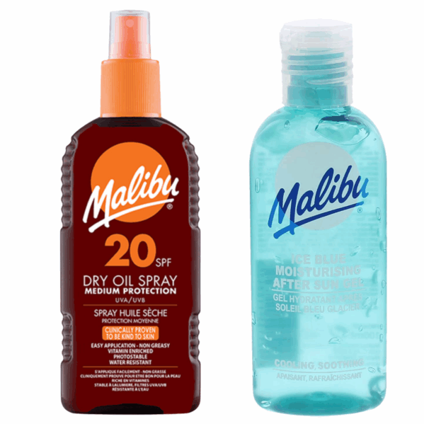 Malibu SPF20 Olejek Brązujący 200ml + Żel Po Opalaniu 100ml