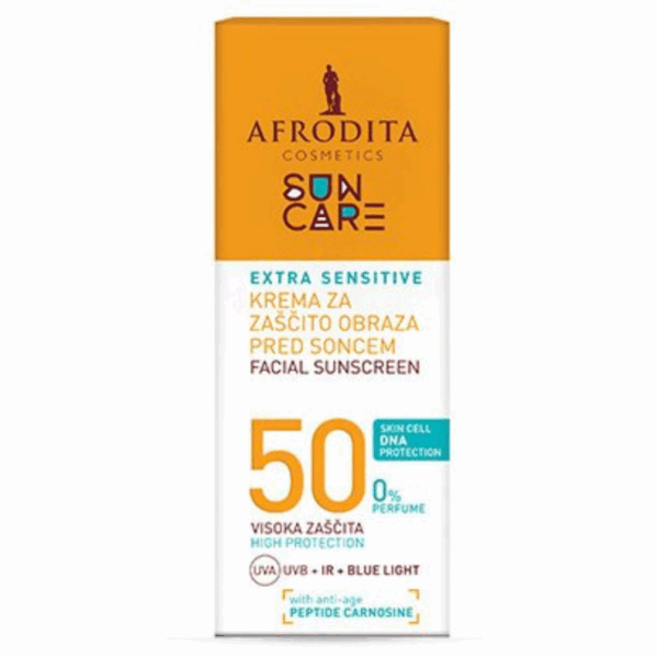 Afrodita Sun Care Extra Sensitive SPF50 Krem Przeciwsłoneczny Do Twarzy 50ml