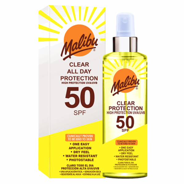 Malibu Bezbarwny Spray Ochronny SPF50 250ml + Balsam Po Opalaniu 200ml - obrazek 2