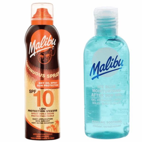 Malibu Suchy Olejek W Aerozolu SPF10 175ml + Żel Po Opalaniu 100ml