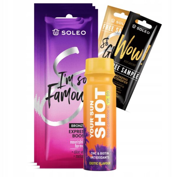 Soleo I'm So Famous 3x15ml Bronzer Do Opalania + Gratisy - obrazek 2