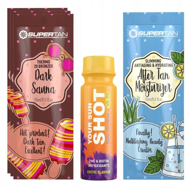 Supertan Dark Sauna 3x 15ml Mocny Bronzer Thermo + Gratisy
