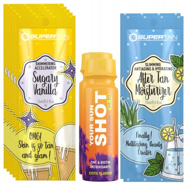 Supertan Sugary Vanilla 5x 15ml Przyspieszacz Opalania Z Drobinkami + Gratis
