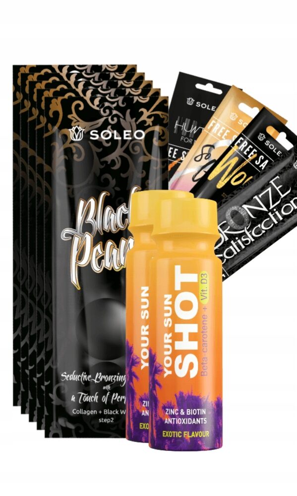 Soleo Black Pearl 5x15ml Mocny Bronzer Do Opalania + Gratisy