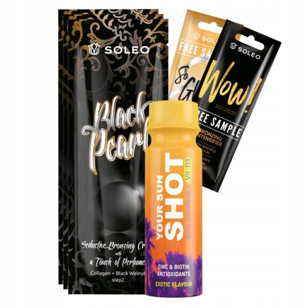 Soleo Black Pearl 3x15ml Mocny Bronzer Do Opalania + Gratisy - obrazek 2