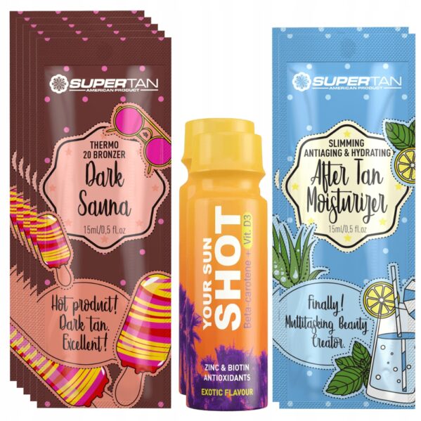 Supertan Dark Sauna 5x 15ml Mocny Bronzer Thermo + Gratisy