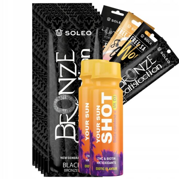 Soleo Black Bronzer 5x15ml Mocny Bronzer Z + Gratisy - obrazek 2