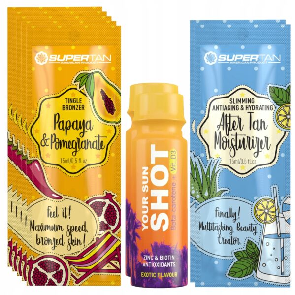 Supertan Papaya & Pomegranate 5x 15ml Tingle Bronzer + Gratisy