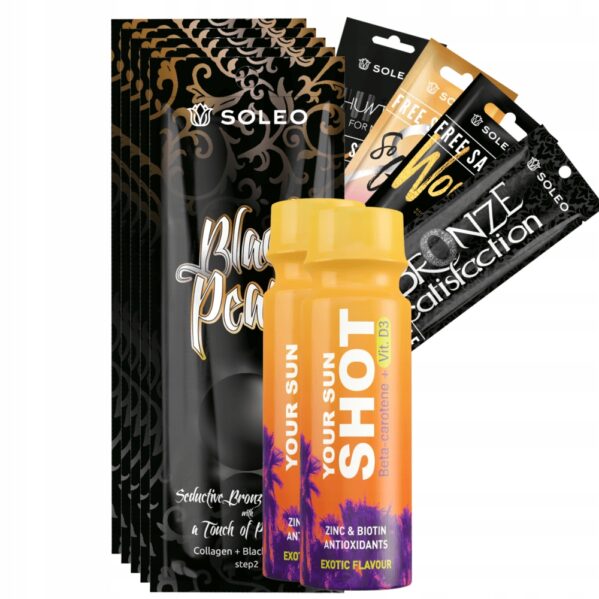 Soleo Black Pearl 5x15ml Mocny Bronzer Do Opalania + Gratisy - obrazek 2