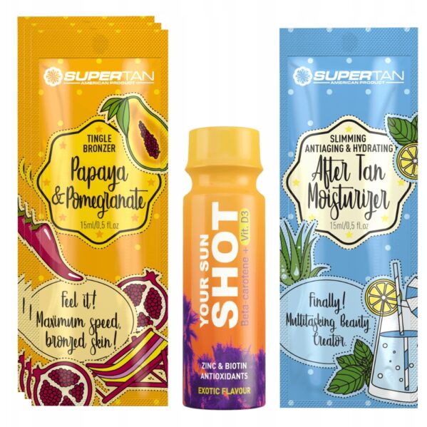 Supertan Papaya & Pomegranate 3x 15ml Tingle Bronzer + Gratisy