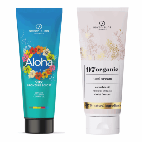 7suns Aloha Bronzer 90x Bronzing Boost 250ml + Krem Do Rąk 75ml Gratis