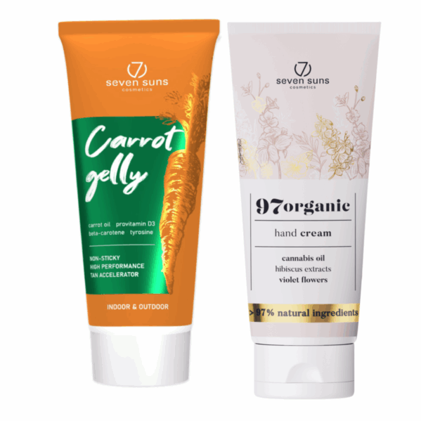 7suns Carrot Gelly Przyspieszacz opalania 200ml + Krem Do Rąk 75ml Gratis