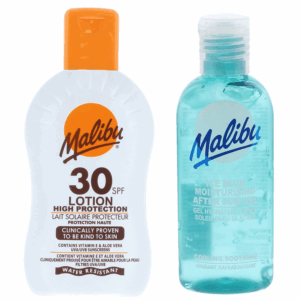 Malibu SPF30 Wodoodporny Balsam 200ml + Żel Po Opalaniu 100ml