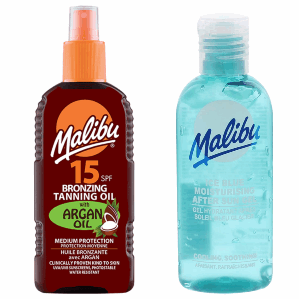 Malibu Olejek Brązujący SPF15 200ml + Żel Po Opalaniu 100ml