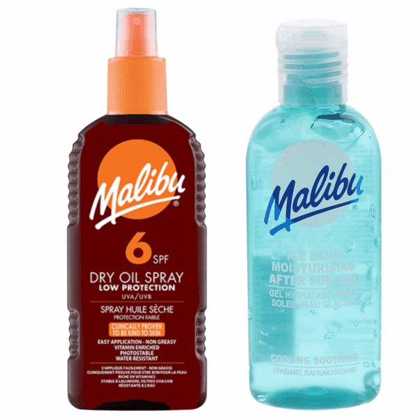 Malibu SPF6 Olejek Brązujący Do Opalania 200ml + Żel Po Opalaniu 100ml