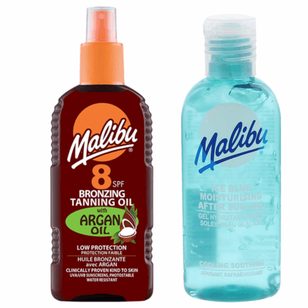 Malibu Olejek Brązujący SPF8 200ml + Żel Po Opalaniu 100ml