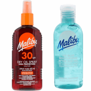 Malibu SPF30 Olejek Brązujący W Sprayu 200ml + Żel Po Opalaniu 100ml