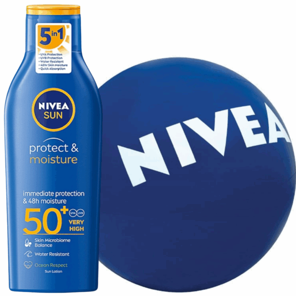 Nivea Protect & Moisture SPF50 Balsam + Piłka Plażowa