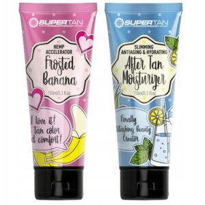 SUPERTAN FROSTED BANANA 1x  PRZYSPIESZACZ OPALANIA 150ml + Balsam After Tan 150ml