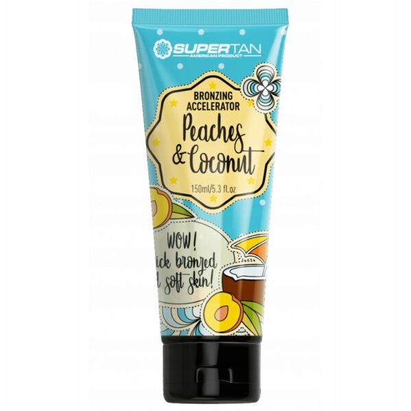 SUPERTAN PEACHES & COCONUT 1x BRONZER Z PRZYSPIESZACZEM 150ml + Balsam After Tan 150ml - obrazek 3