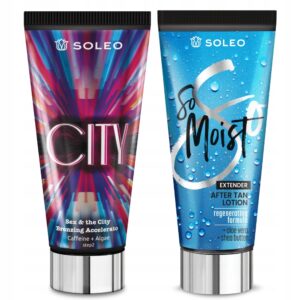 SOLEO CITY 150ml BRONZER Z PRZYSPIESZACZEM OPALANIA + BALSAM PO OPALANIU 150ml