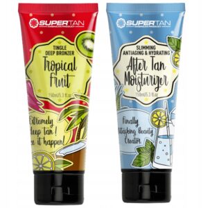 SUPERTAN TROPICAL FRUIT 1x 150ml MOCNY TINGLE BRONZER + Balsam After Tan 150ml
