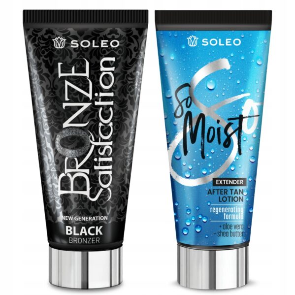 SOLEO BLACK BRONZER 150ml MOCNY BRONZER Z + BALSAM PO OPALANIU 150ml